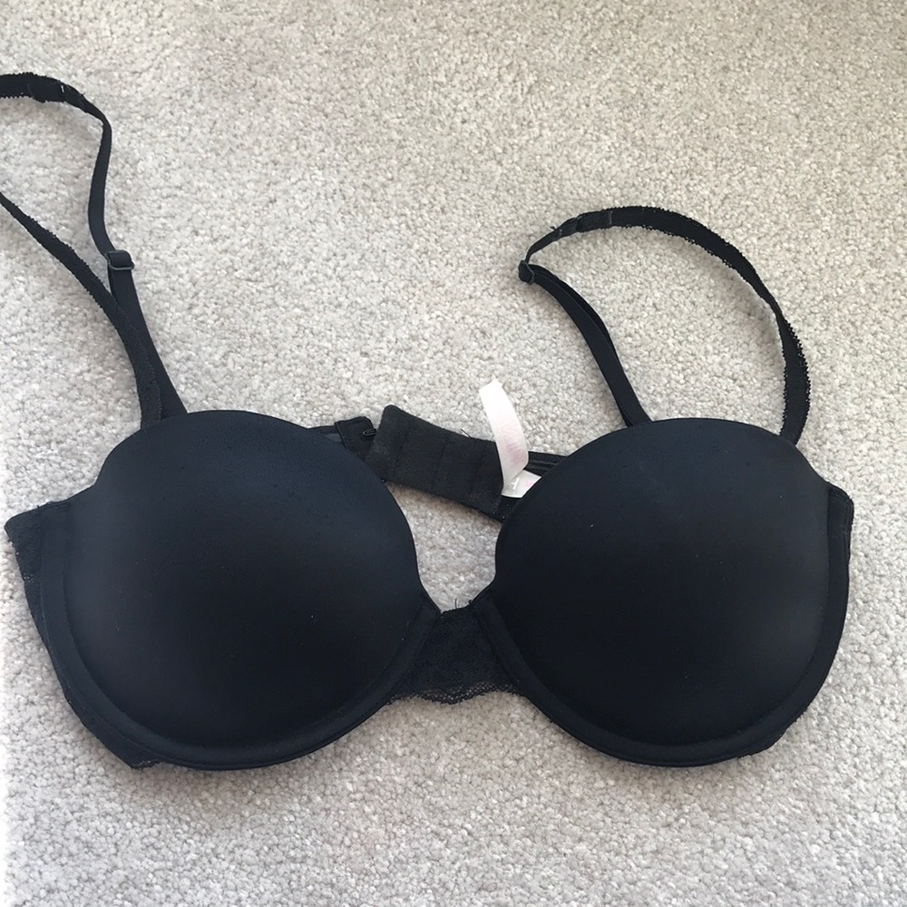 PINK Victoria’s Secret Push up Black Multi-way Bra in Black 32C